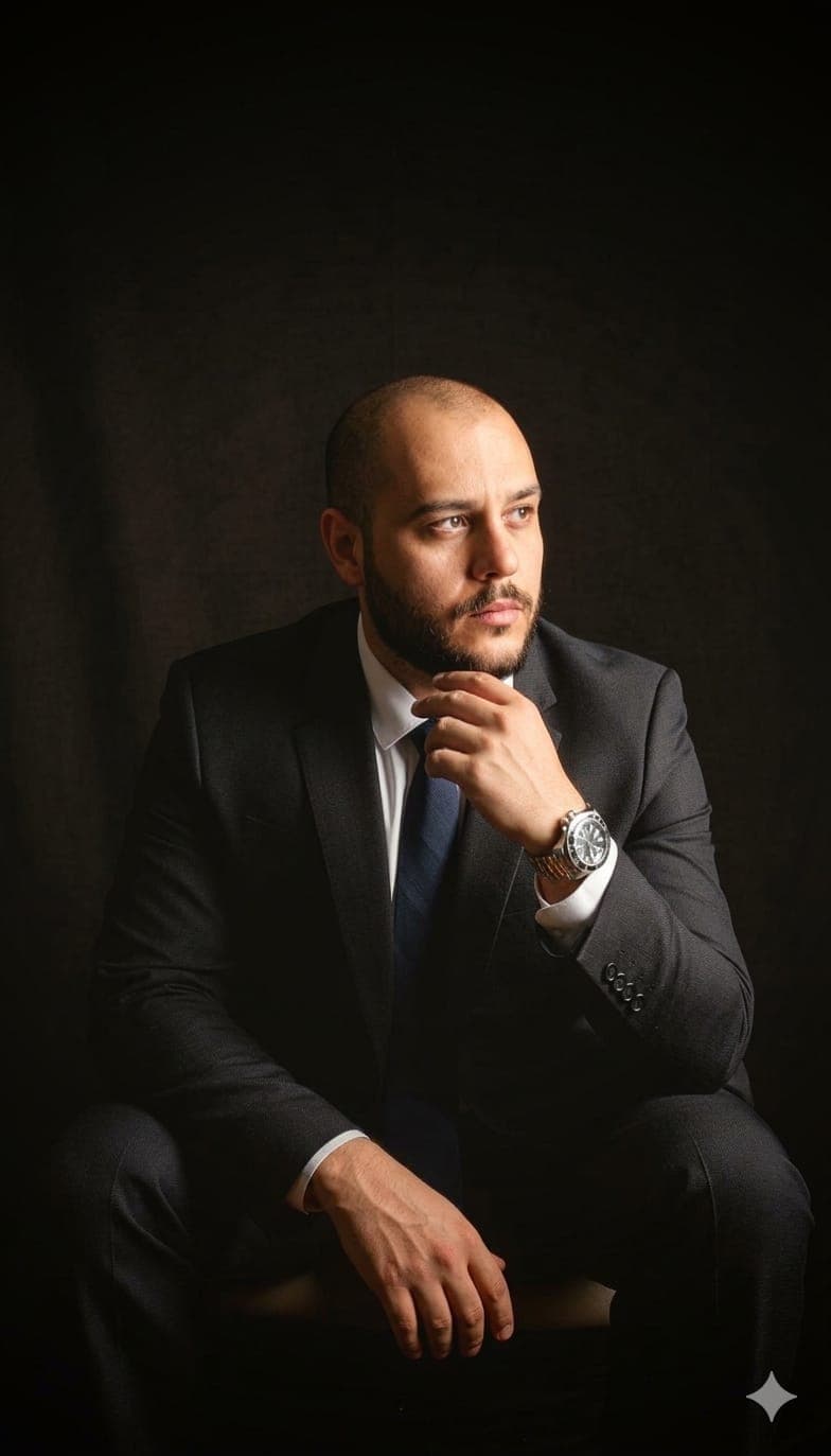 Dr. Silas Freire, advogado, em pé no escritório